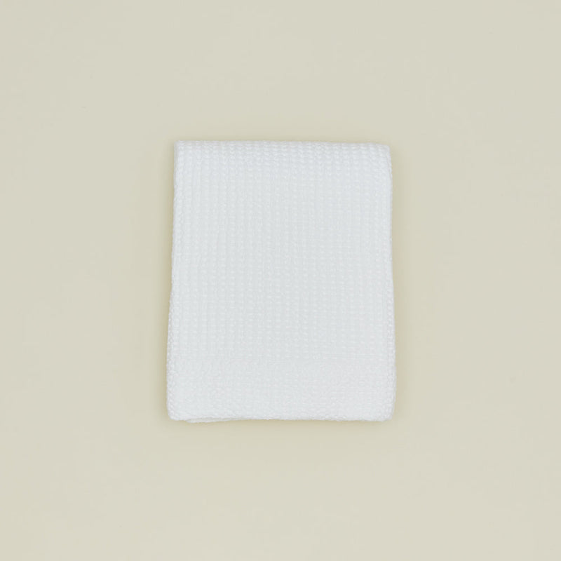 Cotton Waffle Shower Curtain - White