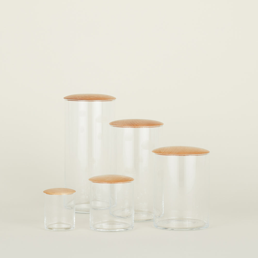 Glass Storage Jar with Maple Lid