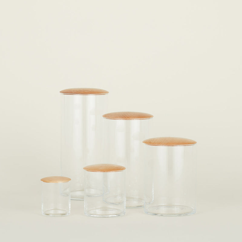 Glass Storage Jar with Maple Lid