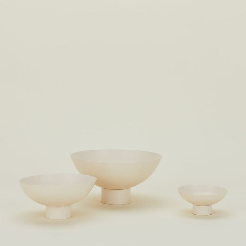 Metal Pedestal Bowl - Ivory
