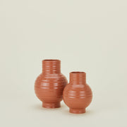 Ribbed Ceramic Vase - Terracotta