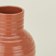 Ribbed Ceramic Vase - Terracotta