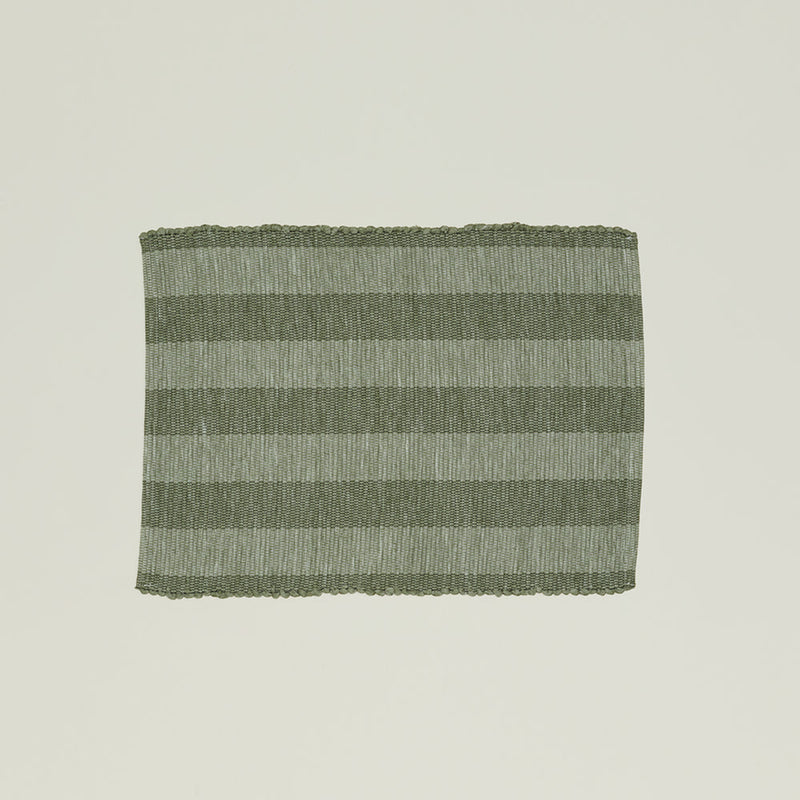 Woven Stripe Floor Mat - Olive